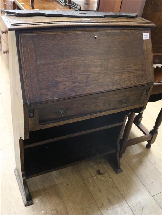 An oak students bureau W.76cm